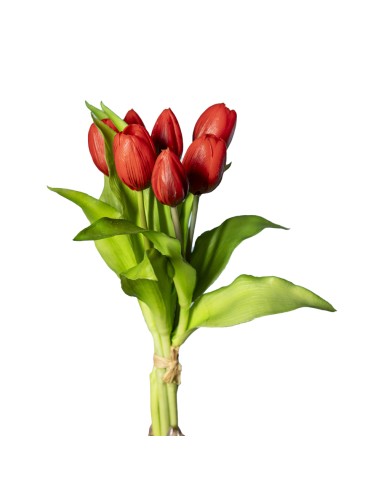 STELO 18120008-03 7 TULIPANI ROSSI 30CM CON BOCCIOLI su Shop in Casa