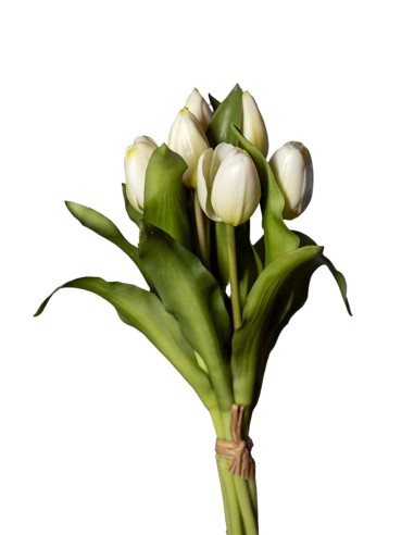 STELO 18120008-36 7 TULIPANI BIANCHI 30CM CON BOCCIOLI su Shop in Casa