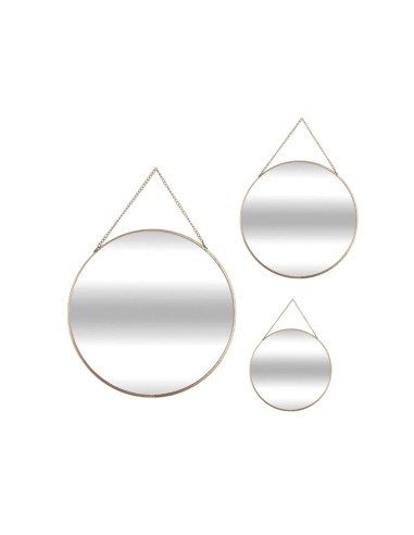SET 3 SPECCHI 141198A TONDI 20/24/29CM DORATI su Shop in Casa