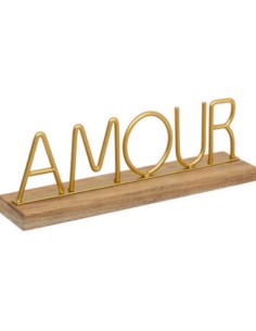 SCRITTA AMOUR 200803 LEGNO/METALLO 8X5,5X25,5CM DORATO su Shop in Casa