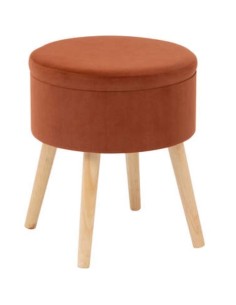 Atmosphera Sgabello Cassapanca "Tess" Velluto Ambra | shopincasa.it