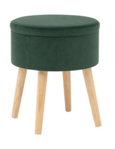 SGABELLO 140331J CONTENITORE TESSUTO/VELLUTO VERDE su Shop in Casa