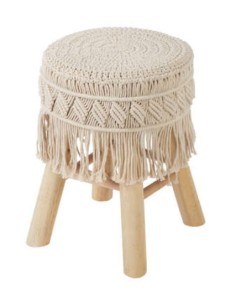 Atmosphera Sgabello in Macramé e Legno | shopincasa.it