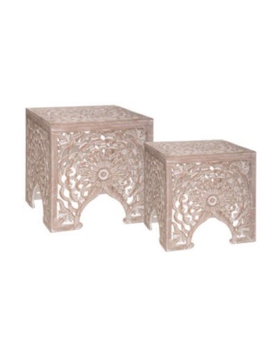 TAVOLINO 166512 2 MISURA TERRE SAUVAGE 45X45X47CM IMPILABILE su Sho...
