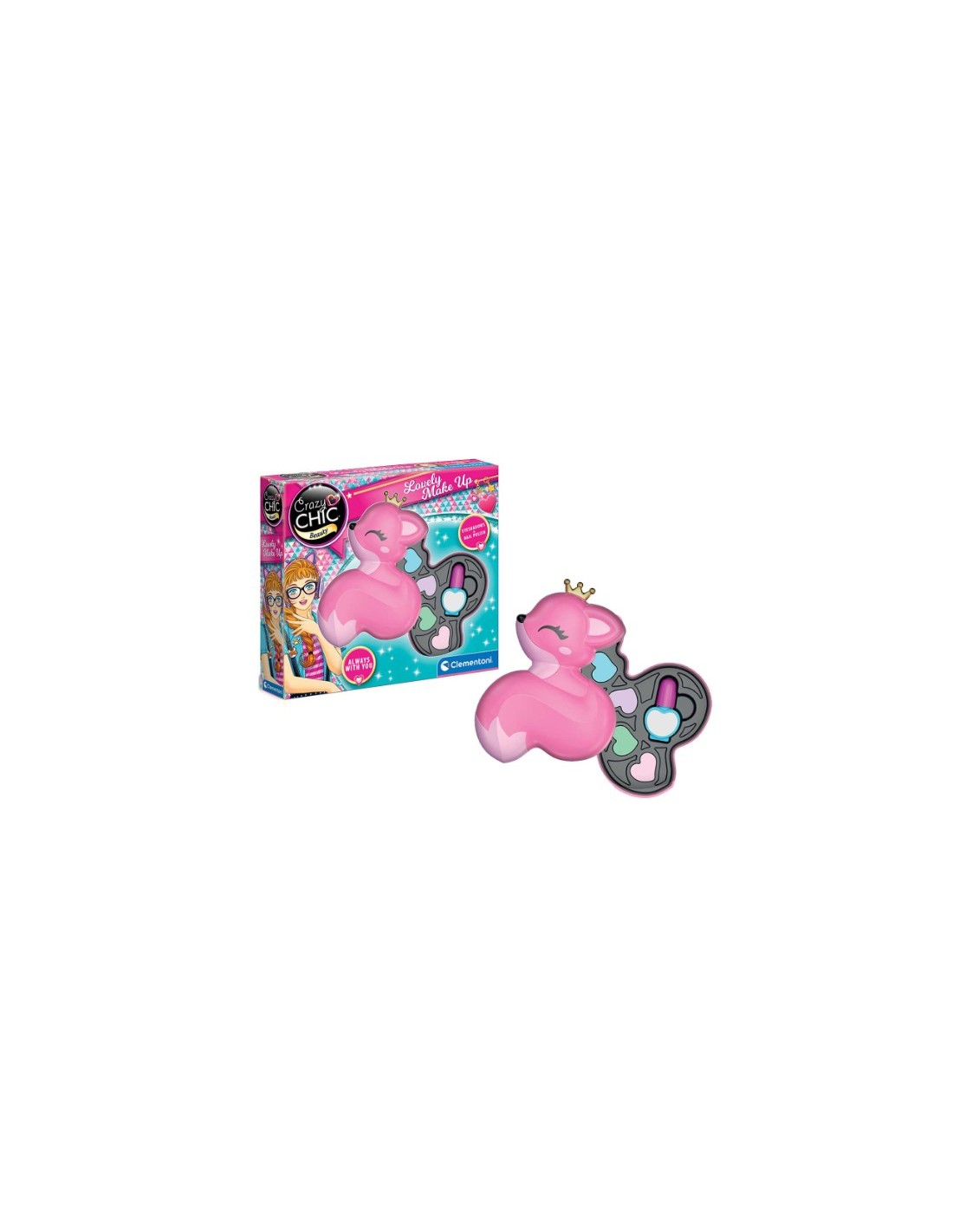 GIOCHI GIRL: vendita online CRAZY CHIC MAKE UP VOLPE CLEMENTONI, COFANETTO TRUCCHI, 14X14X10 CM in offerta