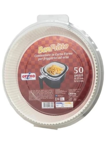CONF 50 CONTENITORI CARTA FORNO 23CM PER FRIGGITRICE su Shop in Casa