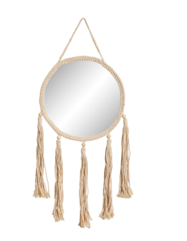 SPECCHIO 162308 DIANA 78X31CM CORDA BEIGE su Shop in Casa