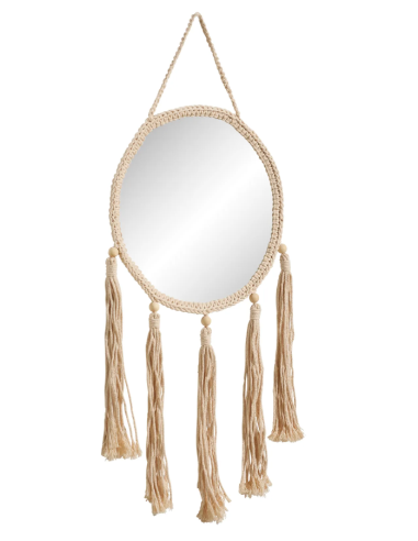 SPECCHIO 162308 DIANA 78X31CM CORDA BEIGE su Shop in Casa