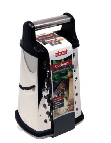 GRATTUGIA INOX 4 FACCE 24CM CON CONTENITORE su Shop in Casa