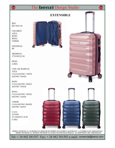 TROLLEY BZ.5692 ROSA 50CM ABS 4RUOTE
