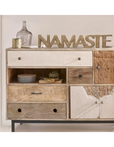 SCRITTA NAMASTE 169407 MANGO 54X10CM MARRONE su Shop in Casa