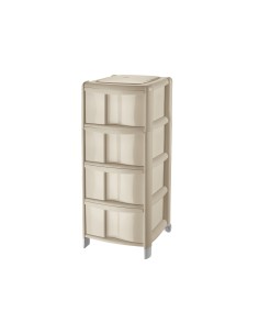 CASSETTIERE: vendita online Tontarelli, cassettiera Bambù Medium, 4 cassetti alti, plastica resistente, 39x40x80 cm, organize... 2