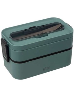 Cestino pranzo a doppio scomparto con posate | Shopincasa