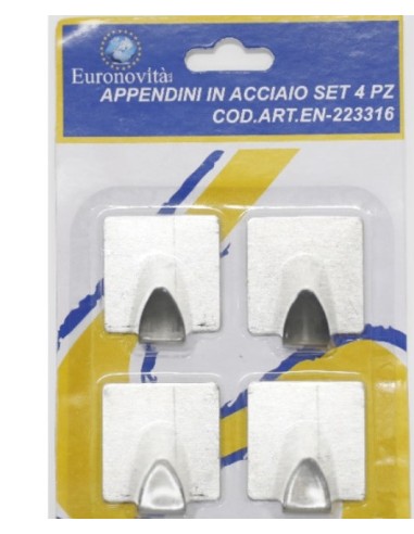 SET 4 APPENDINI 223316 ACCIAIO su Shop in Casa