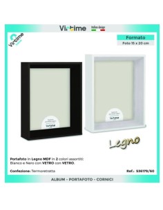 PORTAFOTO S36179/60 MDF 15X20 ASSORTITO su Shop in Casa