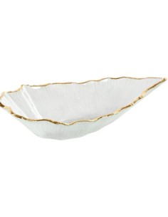 CENTROTAVOLA BD212880 FOGLIA 24X14X6CM CRISTALLO su Shop in Casa