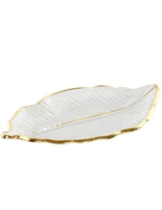 CENTROTAVOLA BD212889 FOGLIA 23X13CM CRISTALLO su Shop in Casa