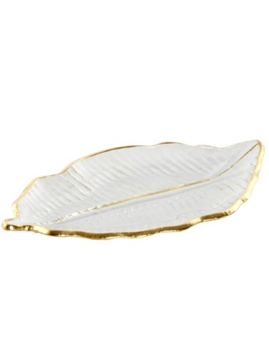 CENTROTAVOLA BD212889 FOGLIA 23X13CM CRISTALLO su Shop in Casa