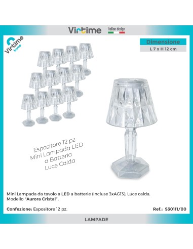 CONF 12 MINILAMPADE LED H12CM BIANCO CALDO