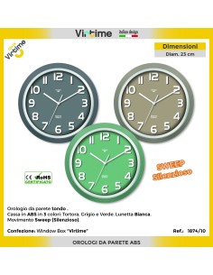 OROLOGIO PARETE 1874/10 D23,2CM COLORI ASSORTITI su Shop in Casa