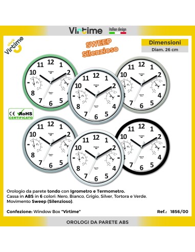 OROLOGIO PARETE 1856/00 D24,6CM ASSORTITO su Shop in Casa