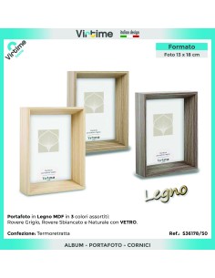 PORTAFOTO S36178/50 MDF/LEGNO 13X18 ASSORTITO su Shop in Casa