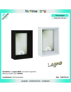 PORTAFOTO S36179/40 MDF 10X15 ASSORTITO su Shop in Casa