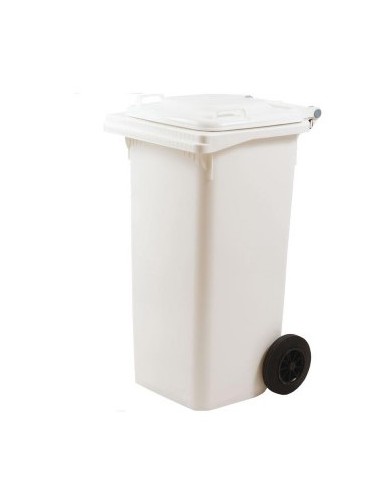 BIDONE QUADRO 120LT BIANCO CON RUOTE E PEDALE su Shop in Casa