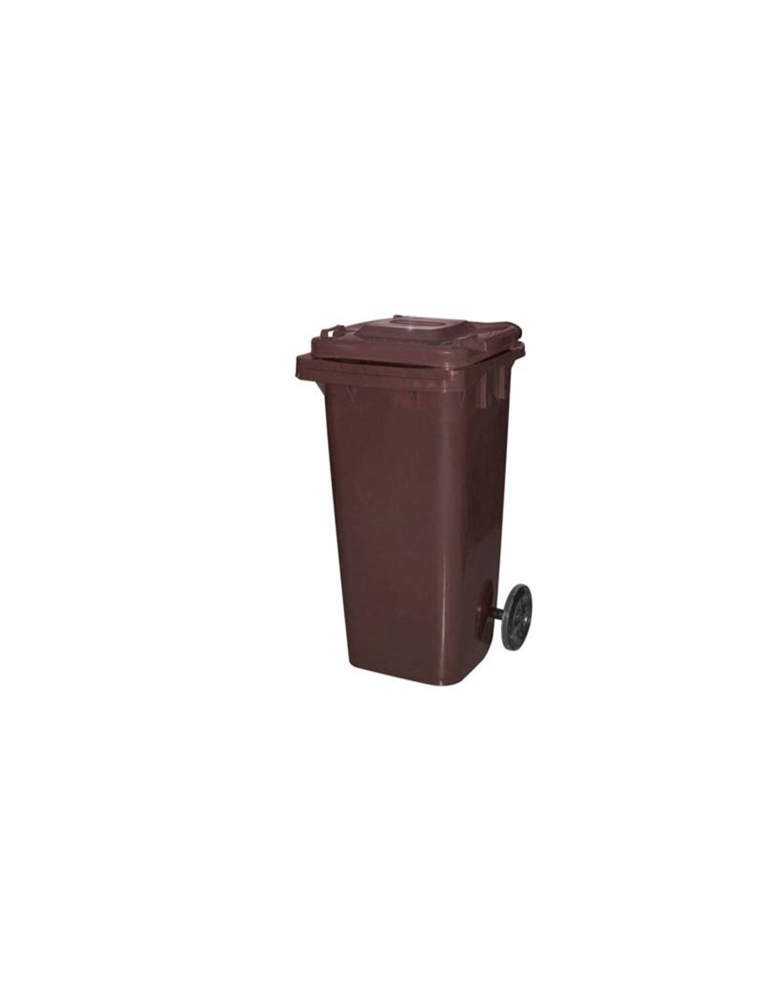 BIDONE QUADRO 120LT MARRONE CON RUOTE E PEDALE su Shop in Casa