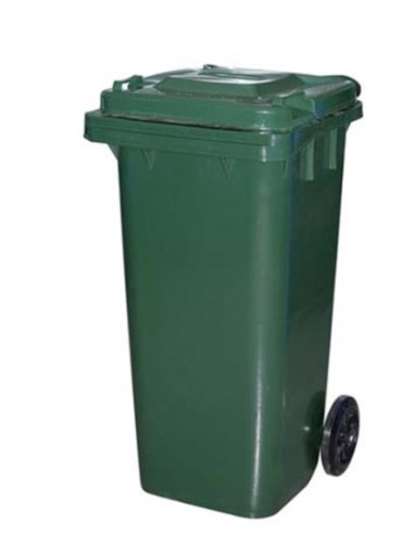 BIDONE QUADRO 120LT VERDE CON RUOTE E PEDALE su Shop in Casa
