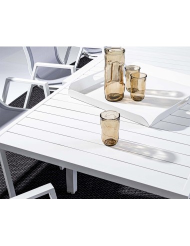 TAVOLI: vendita online Tavolo Allungabile Pelagius 135-270x90 Bianco in Legno di Teak e Alluminio – Bizzotto in offerta