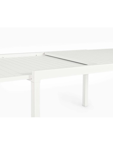 TAVOLI: vendita online Tavolo Allungabile Pelagius 135-270x90 Bianco in Legno di Teak e Alluminio – Bizzotto in offerta
