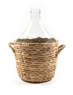 DAMIGIANA 14294 VETRO 39X30X24CM CON CESTINO BANANO su Shop in Casa