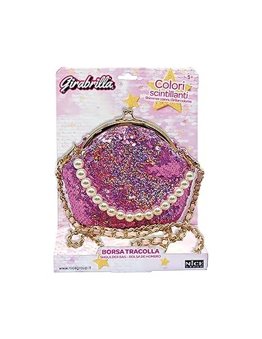 Girabrilla Fashion Bag Borsetta Borsellino con Paillettes e Tracolla | Borsetta Colorata per Bambini | Nice Group | shop in casa