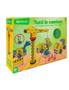 Set Cantiere in Legno con Mini Veicoli e Gru 25x35 cm | Shop in Casa