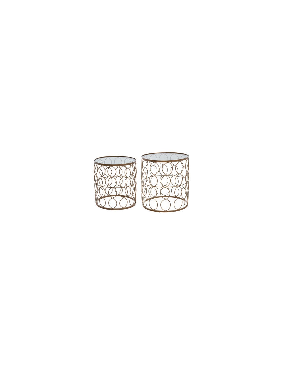 TAVOLINO 157238 2 MIS METALLO/VETRO 41X41X44CM