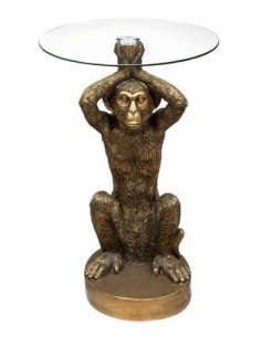 TAVOLINO 197755 WILD MONKEY 40X52CM RESINA/VETRO su Shop in Casa