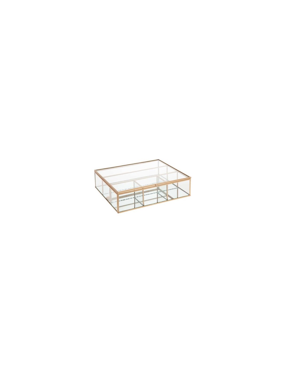 PORTAGIOIE 157216B VETRO/METALLO 27X22X7CM DORATO su Shop in Casa