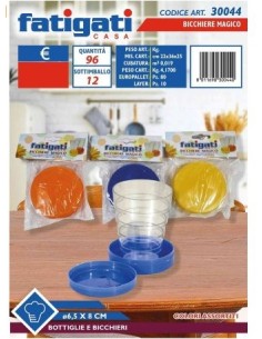 BICCHIERE RICHIUDIBILE 30044 6,5X8CM COLORI ASSORTITI su Shop in Casa