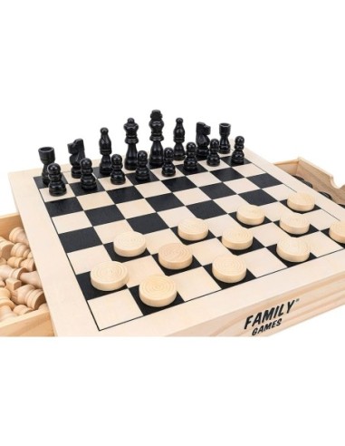 GIOCO 41160 SCACCHI DAMA E FILETTO LEGNO