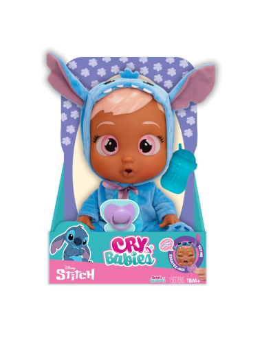 Cry Babies Disney Stitch, bambola con pigiama blu, suoni realistici...