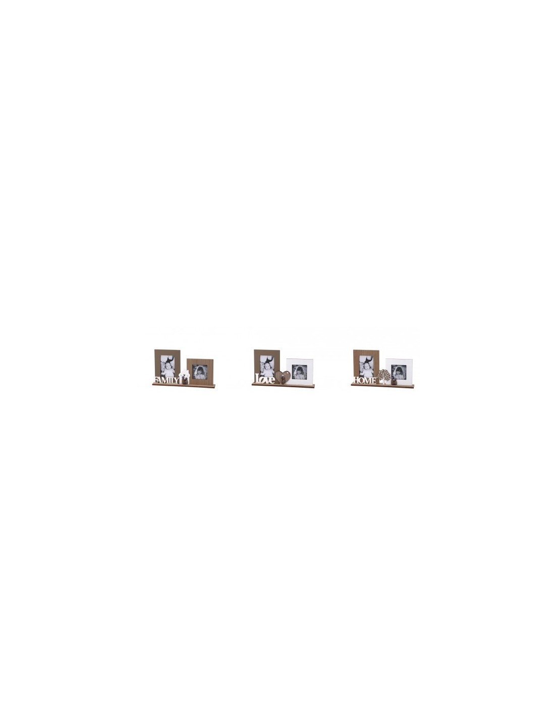 Decorazione MDF con 2 portafoto Family, Home & Love 38 x 6 x H 22 cm | shopincasa.it