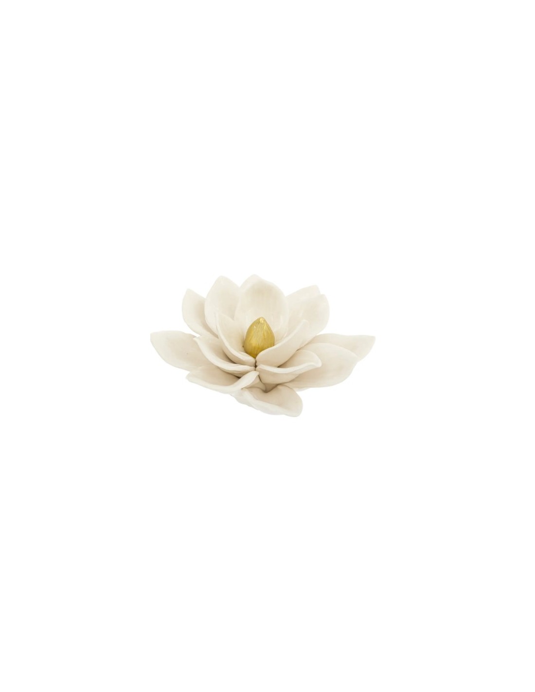 Decorazione da tavolo "Fleur" bianca in ceramica 14,5 cm shopincasa.it