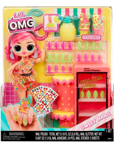GIOCATTOLO PUBBLICIZZATO: vendita online L.O.L. Surprise! OMG Sweet Nails: Pinky Pops Fruit Shop, Smalti, Unghie Finte e 15 S...
