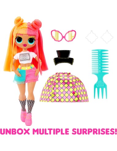 GIOCATTOLO PUBBLICIZZATO: vendita online L.O.L. Surprise! Bambola OMG Fashion Neonlicious, con Abiti Trasformabili e Sorprese...