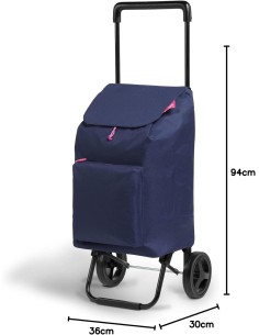 CARRELLI SPESA: vendita online Gimi Carrello Spesa Argo 42L Blu, pieghevole, telaio acciaio, sacca poliestere, portata 30kg, ...