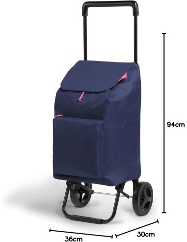 CARRELLI SPESA: vendita online Gimi Carrello Spesa Argo 42L Blu, pieghevole, telaio acciaio, sacca poliestere, portata 30kg, ...