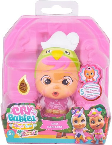 Cry Babies Magic Tears Tropical Beach Babies, Bambola con 4 Accesso...