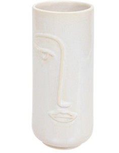 Atmosphera Vaso Soleya in Ceramica Bianca a Forma di Faccia H25 cm | shopincasa.it