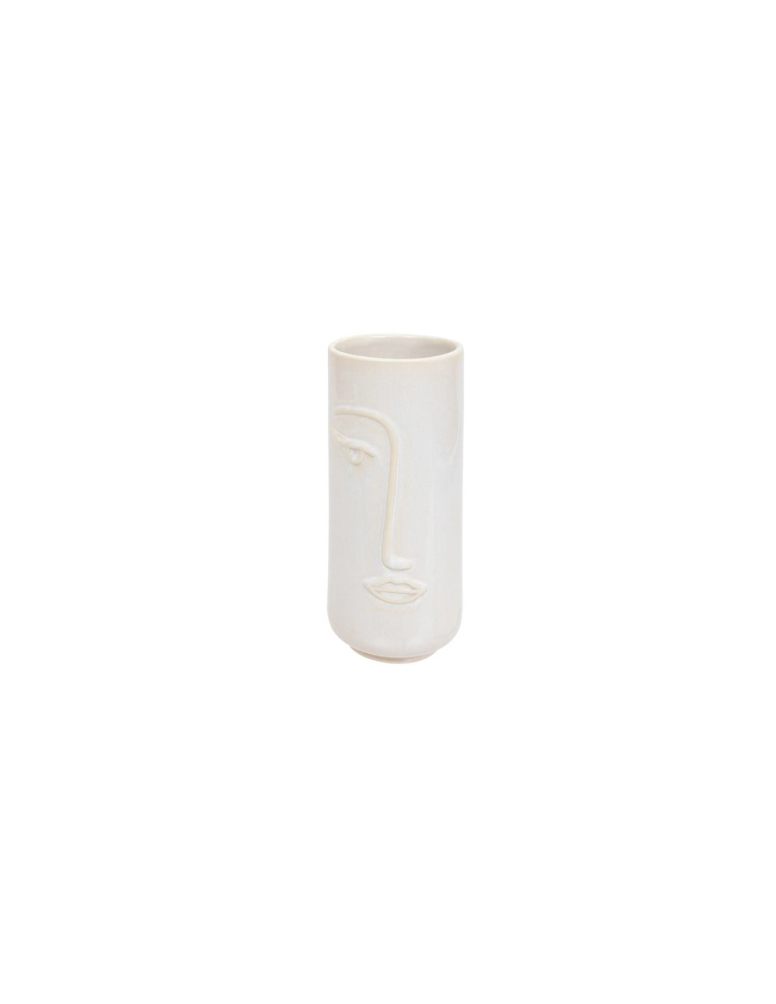 Atmosphera Vaso Soleya in Ceramica Bianca a Forma di Faccia H25 cm | shopincasa.it